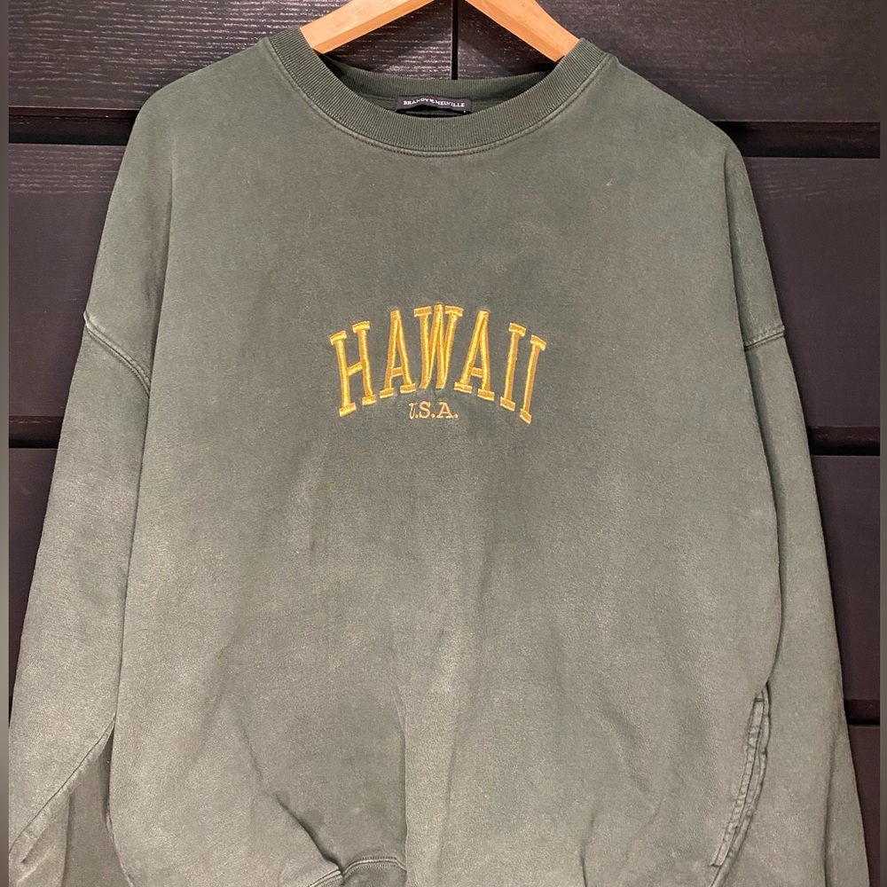 Brandy Melville oversized one-size Hawaii hoodie in green and gold